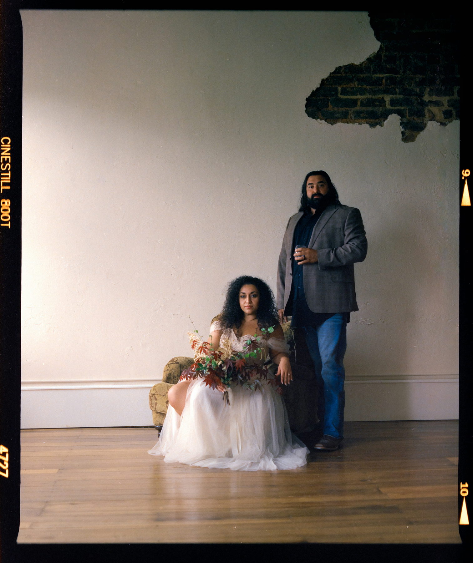 Couple en studio, tirage argentique